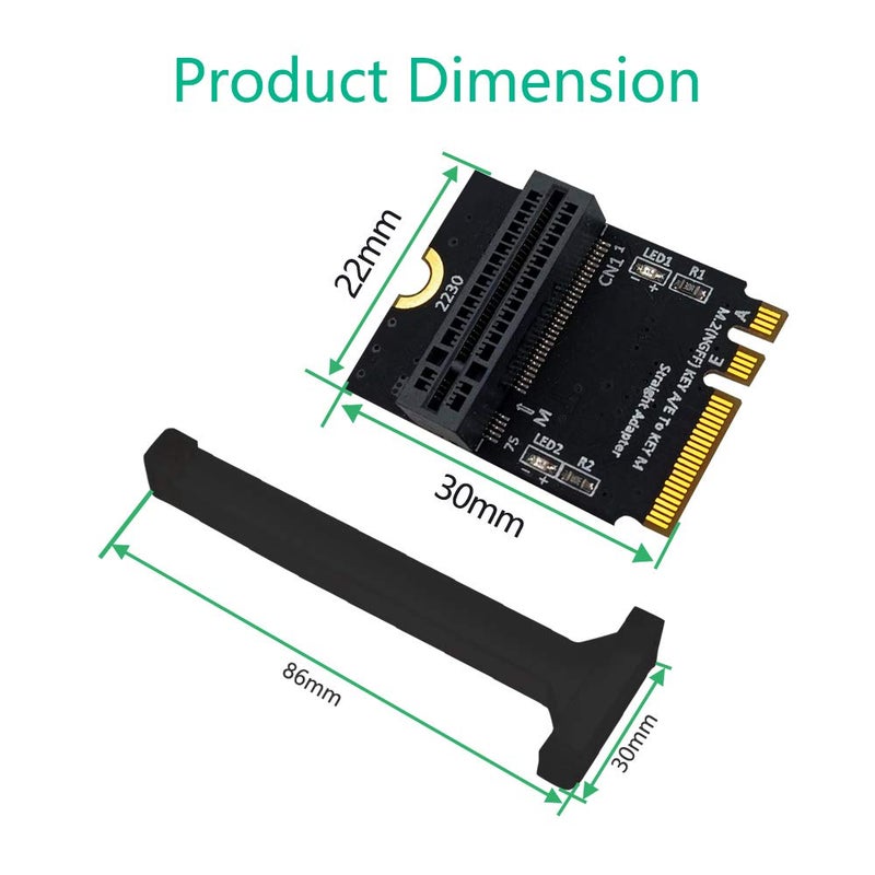 Mustpoint M.2 NGFF nvme SSD to M.2 Key A/E Adapter (Vertical Installation) for 2280 Type SSD - Image 4
